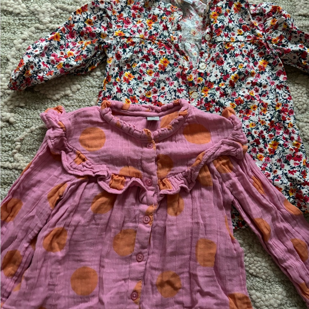 Girls Floral and Polka Dot Blouses